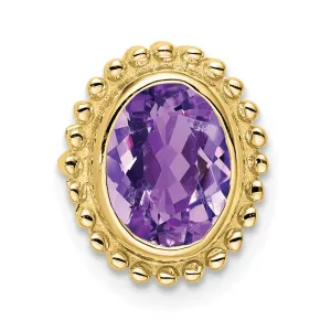 10k Oval Amethyst Chain Slide