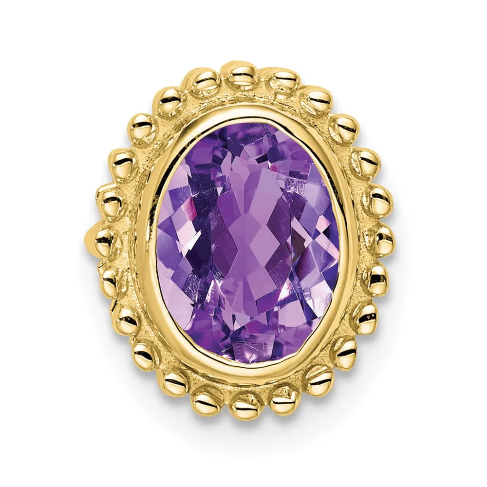 10k Oval Amethyst Chain Slide