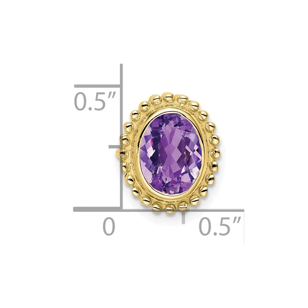 10k Oval Amethyst Chain Slide