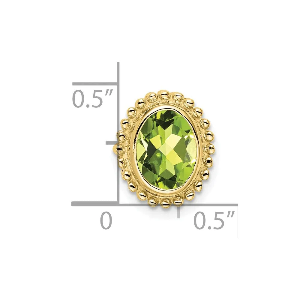 10k Oval Peridot Chain Slide