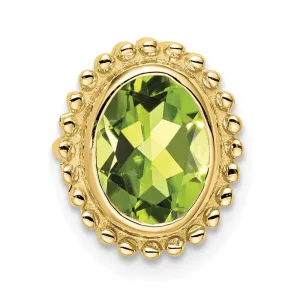 10k Oval Peridot Chain Slide