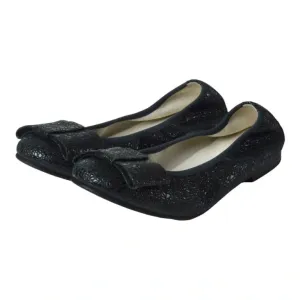 1412 - Black Glitzy Flats for Girl/Teen/Women by London Kids