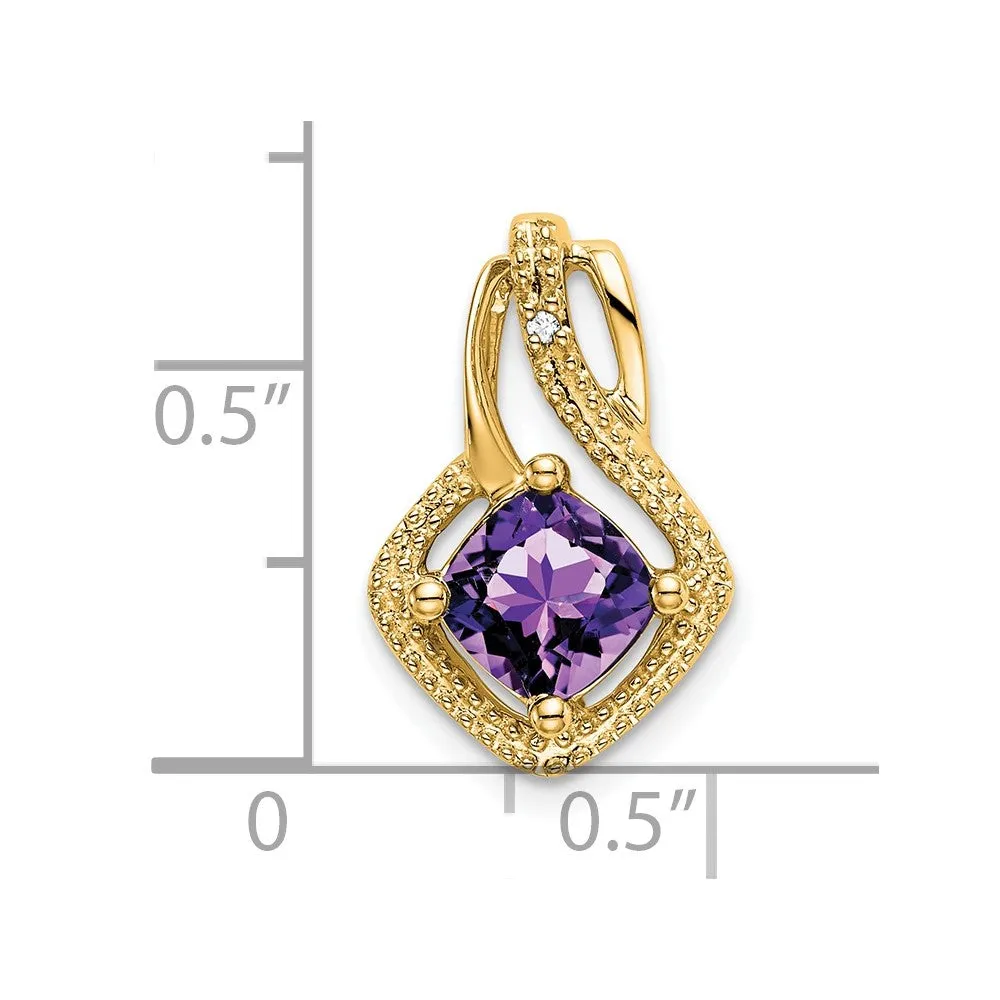 14k Amethyst and Diamond Pendant