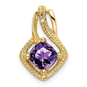 14k Amethyst and Diamond Pendant