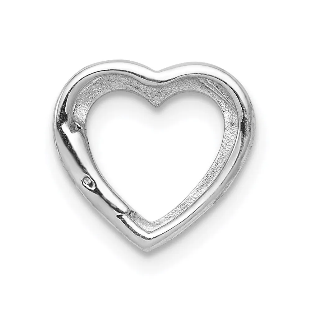14k White Gold .01ct. Diamond Heart Chain Slide