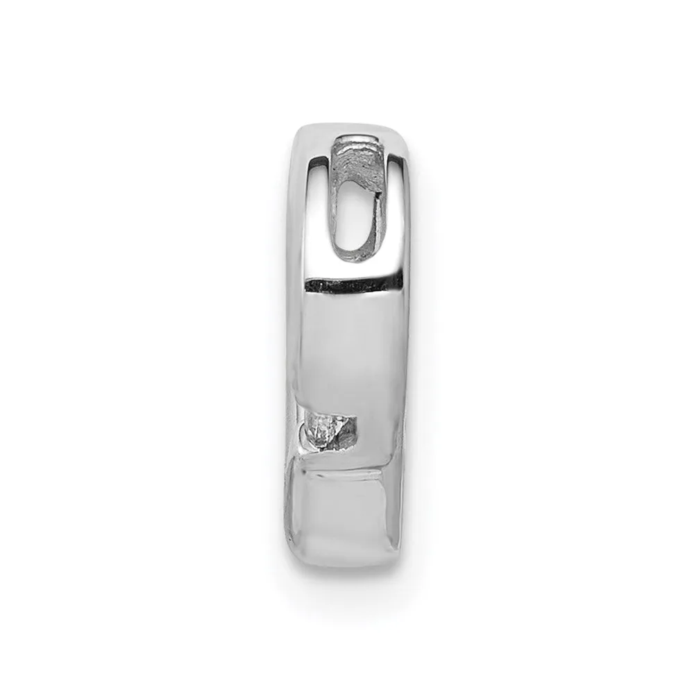 14k White Gold .01ct. Diamond Heart Chain Slide
