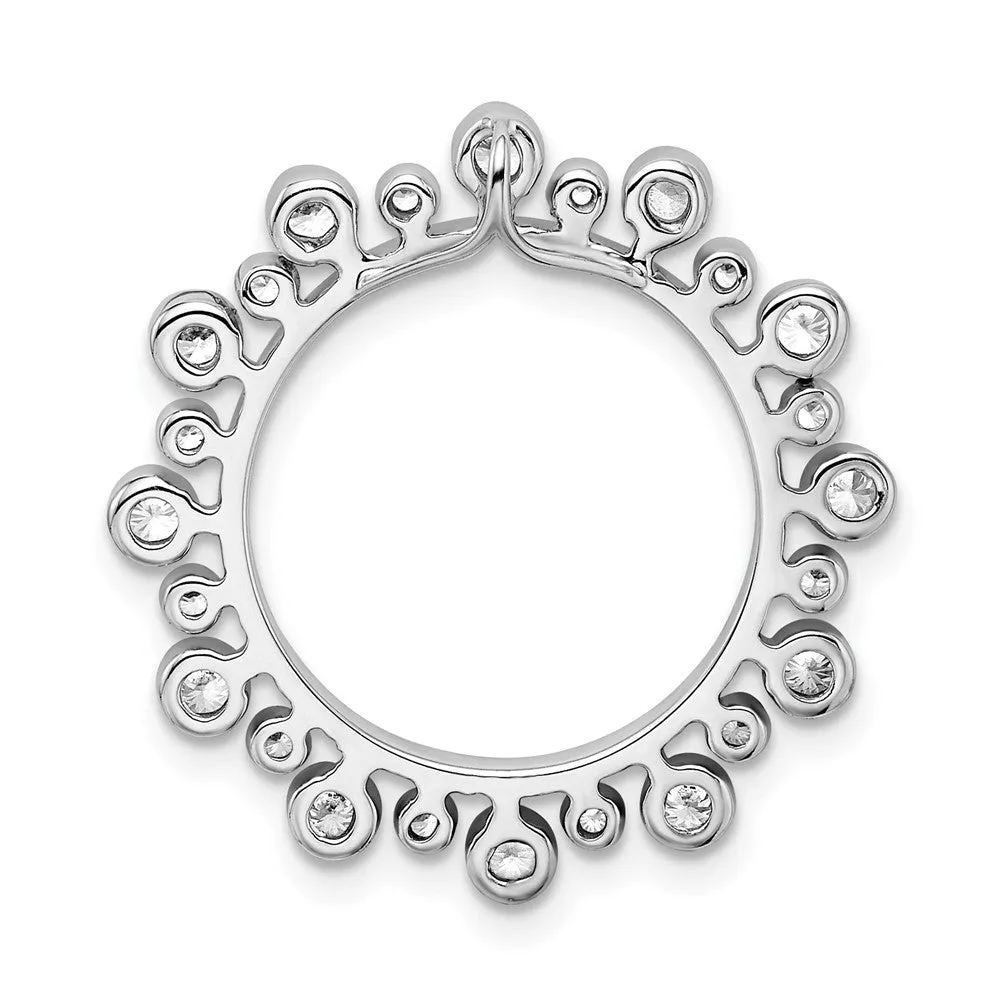 14K White Gold  Lab Grown Diamond SI1/SI2, G H I, Fancy Circle Chain Slide