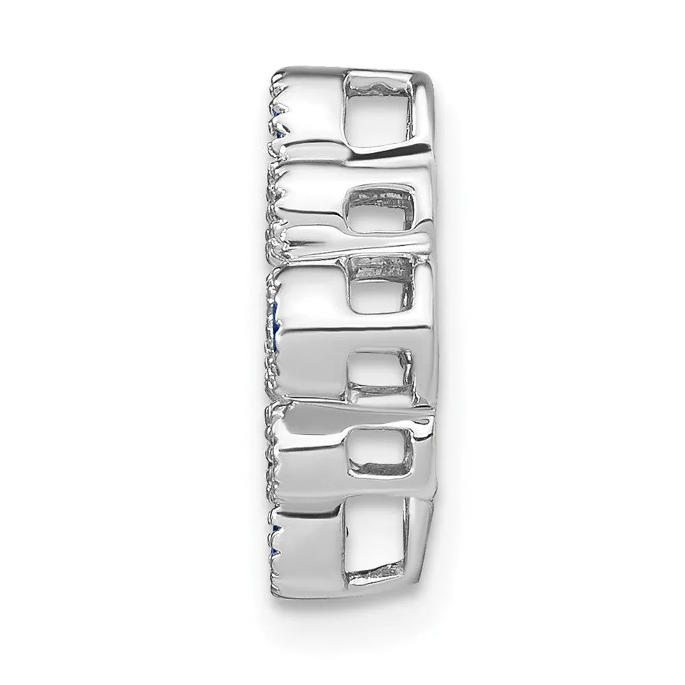 14k White Gold Sapphire and Diamond Chain Slide