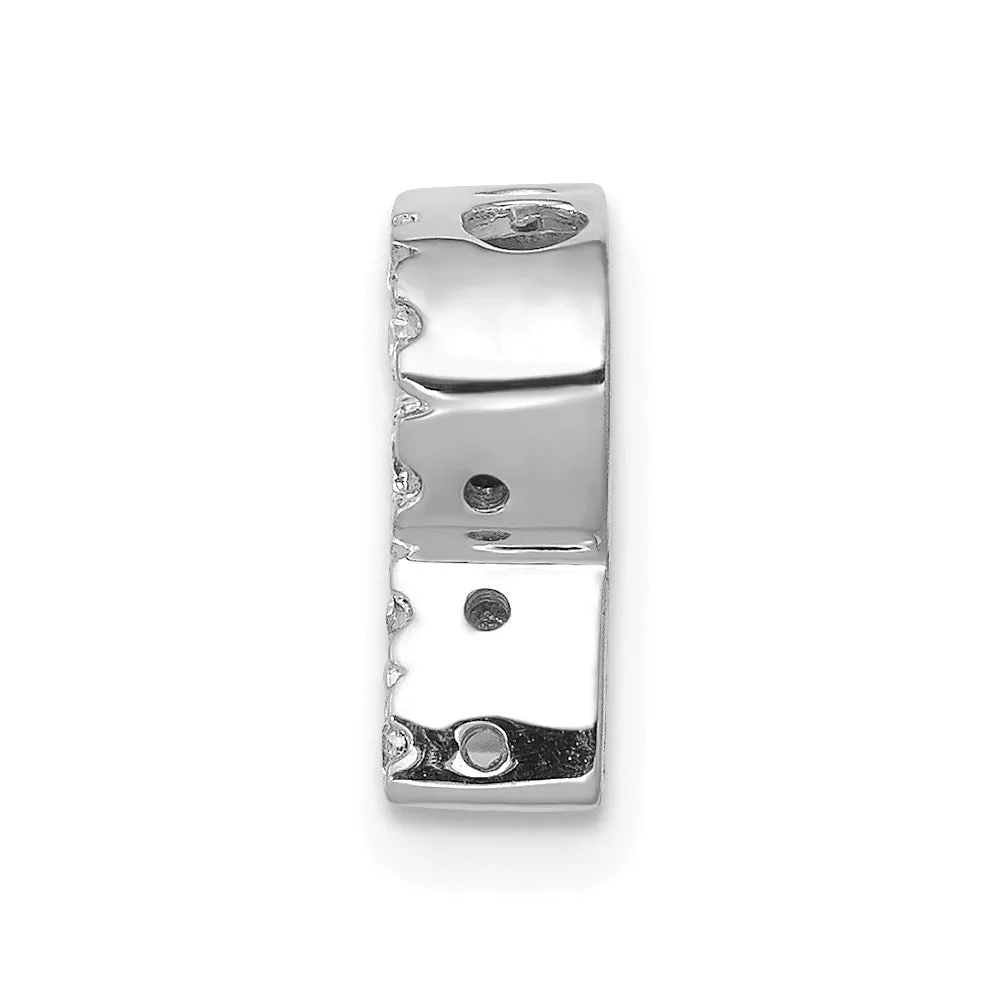 14k White Gold White Gold Diamond Letter R Initial Charm