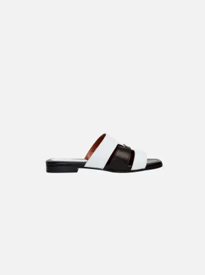 15 Woven Leather Slippers White & Black Soft
