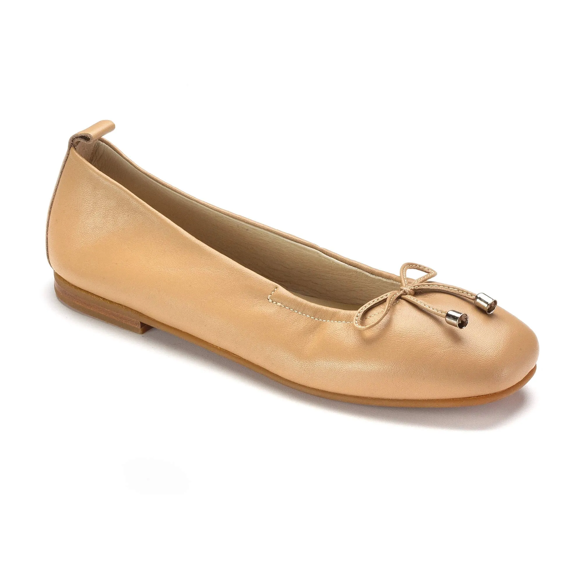1570 - Taupe Leather Square Front Ballet Flat