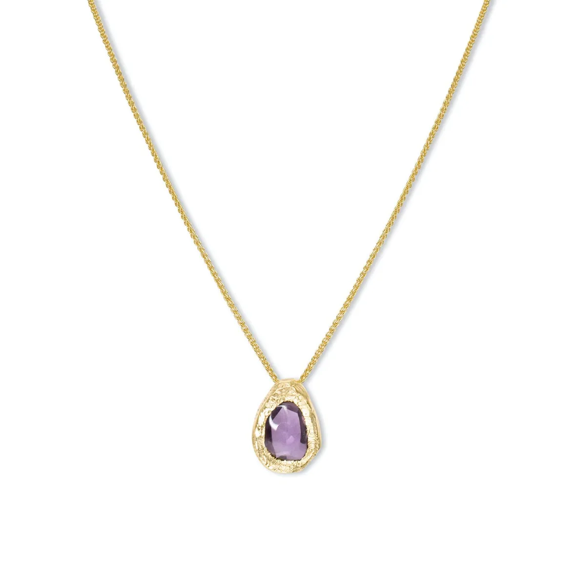 18kt Freeform Purple Sapphire Necklace