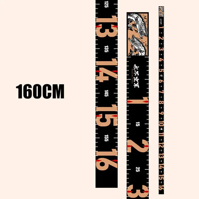 1Pc Waterproof Fish Measuring Ruler 160Cm Foldable Fishing Tape Sticker Adhesive