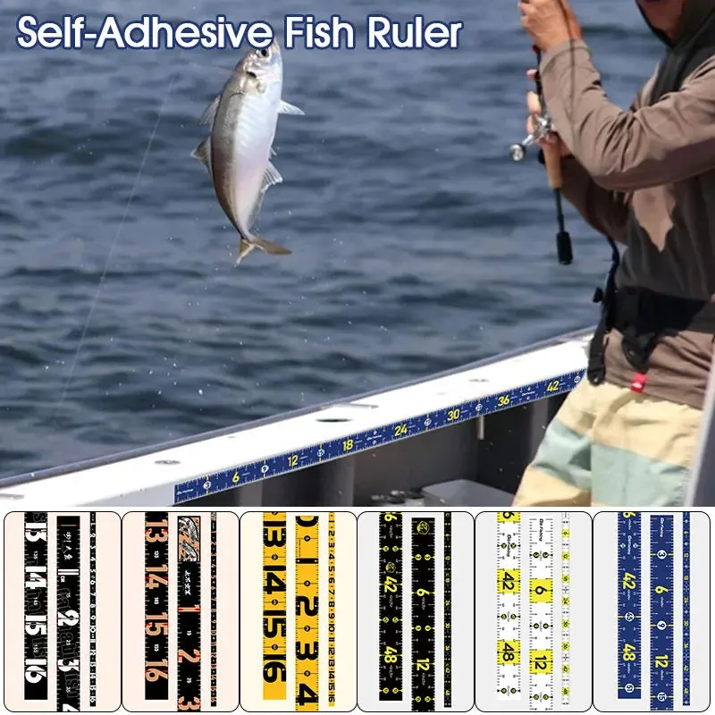 1Pc Waterproof Fish Measuring Ruler 160Cm Foldable Fishing Tape Sticker Adhesive