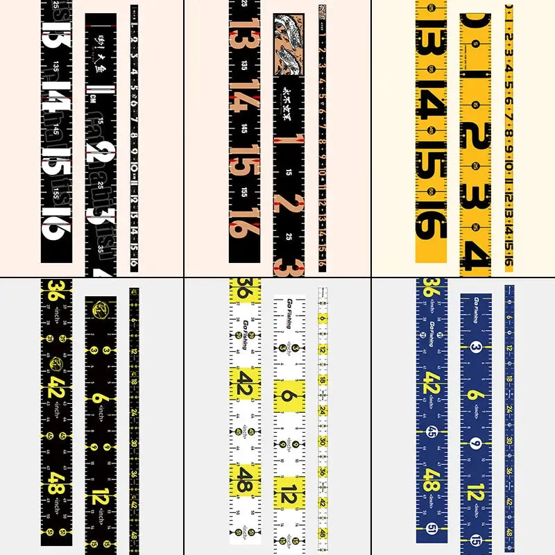1Pc Waterproof Fish Measuring Ruler 160Cm Foldable Fishing Tape Sticker Adhesive