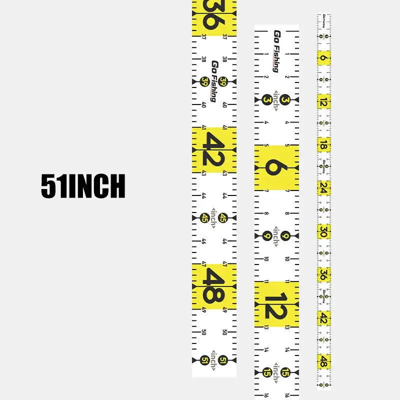1Pc Waterproof Fish Measuring Ruler 160Cm Foldable Fishing Tape Sticker Adhesive