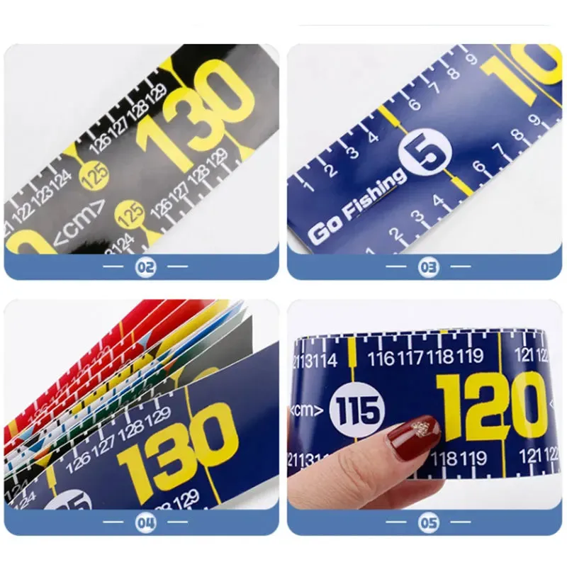 1Pc Waterproof Fish Measuring Ruler 160Cm Foldable Fishing Tape Sticker Adhesive