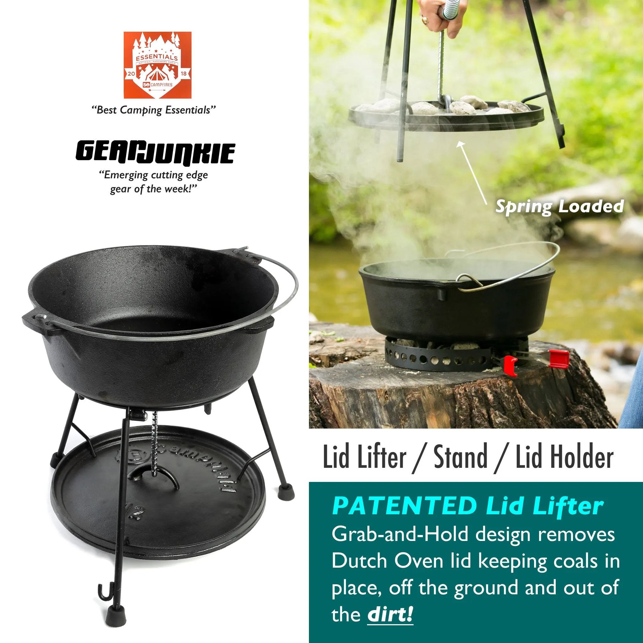 6-Piece Dutch Oven Set With 12" Dutch Oven Without Legs