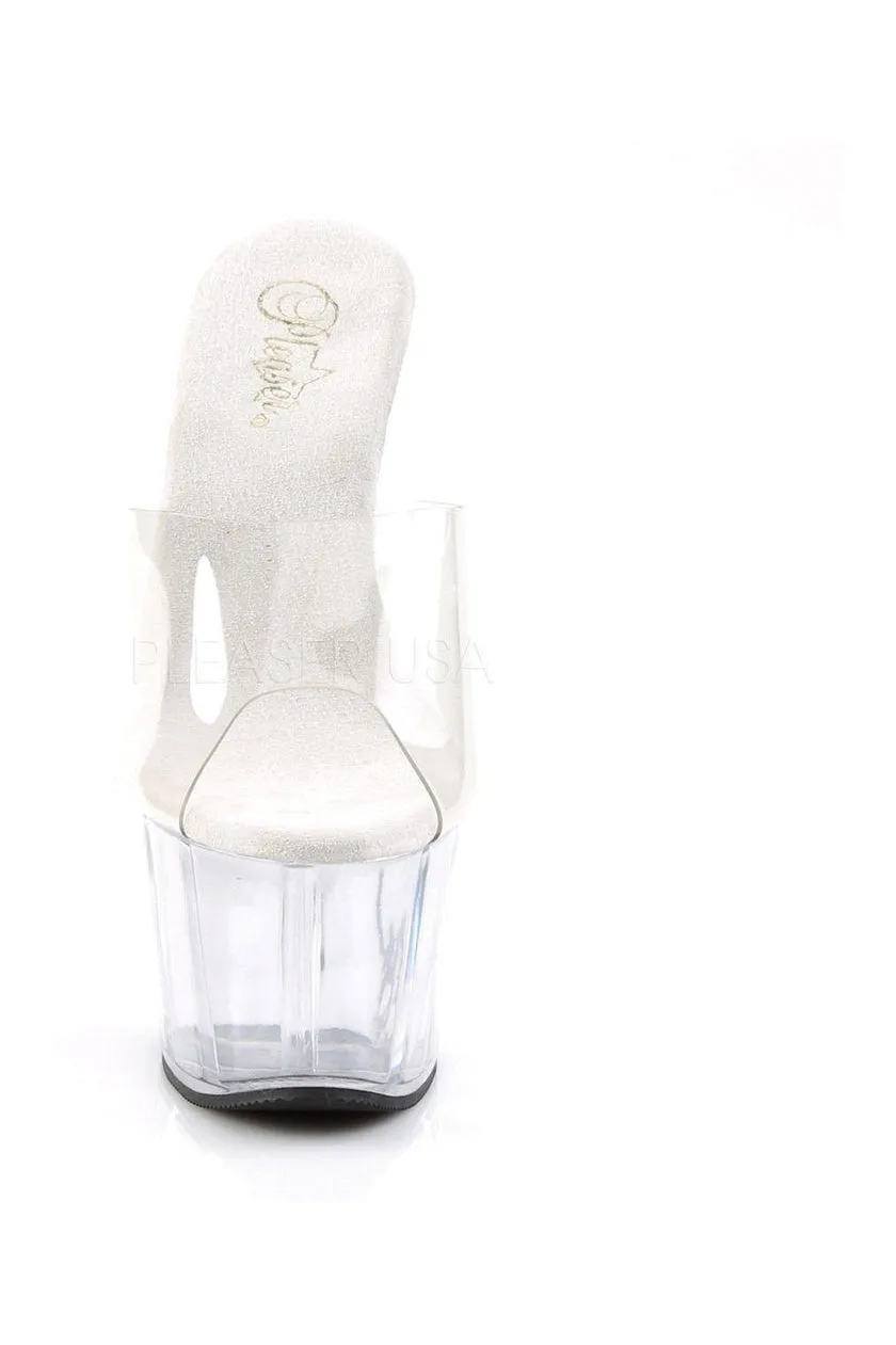 ADORE-701 Platform Slide  | Clear Vinyl