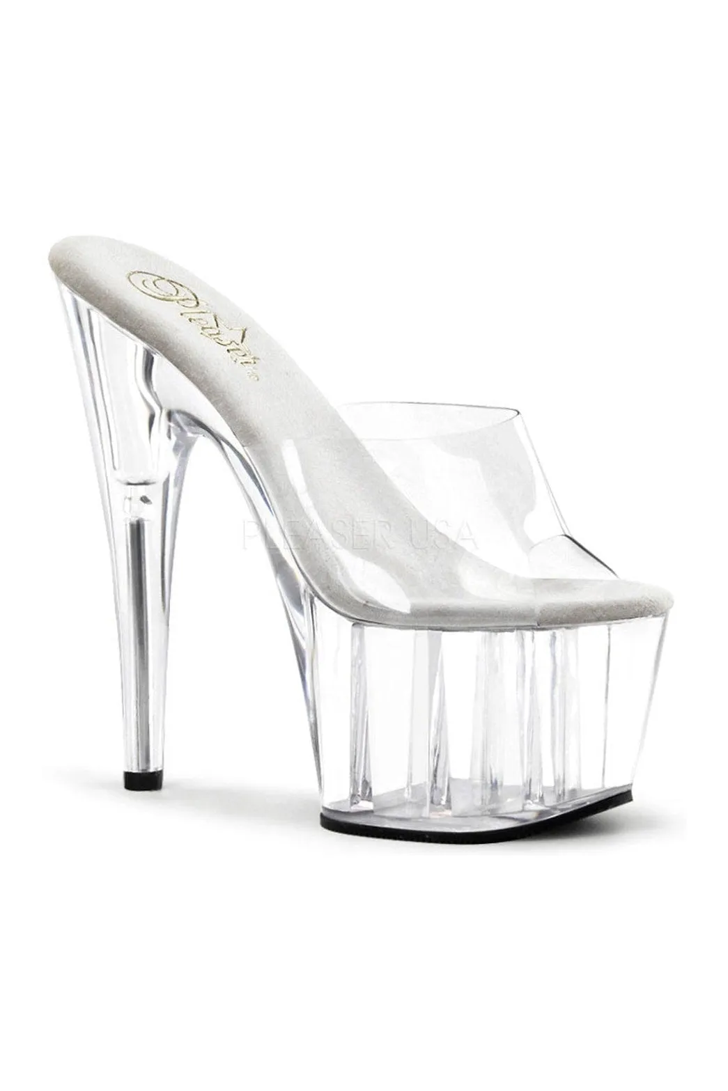 ADORE-701 Platform Slide  | Clear Vinyl
