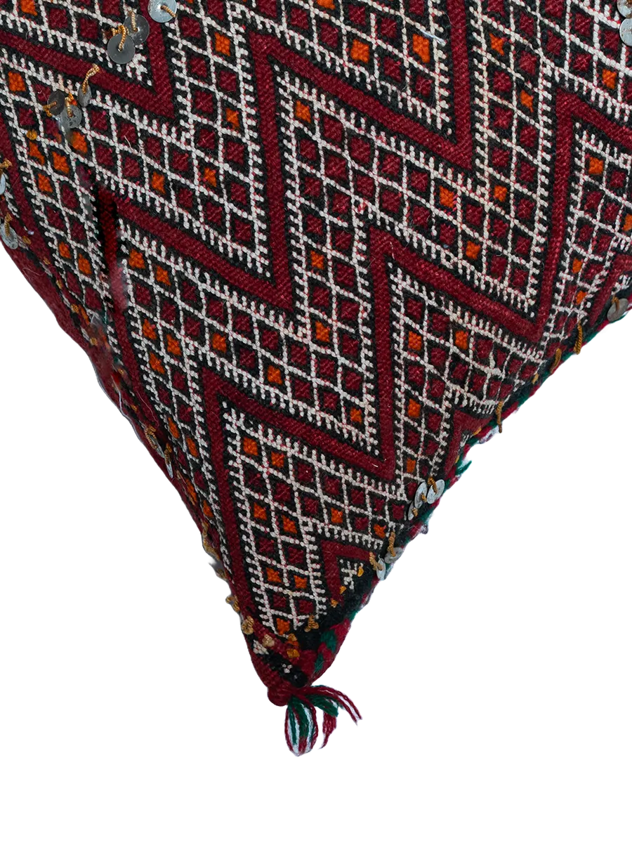 Ain Leuh Vintage Pillow - Crimson Handira