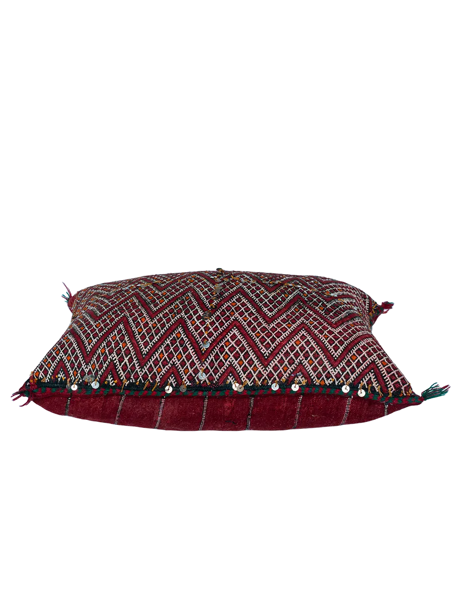 Ain Leuh Vintage Pillow - Crimson Handira