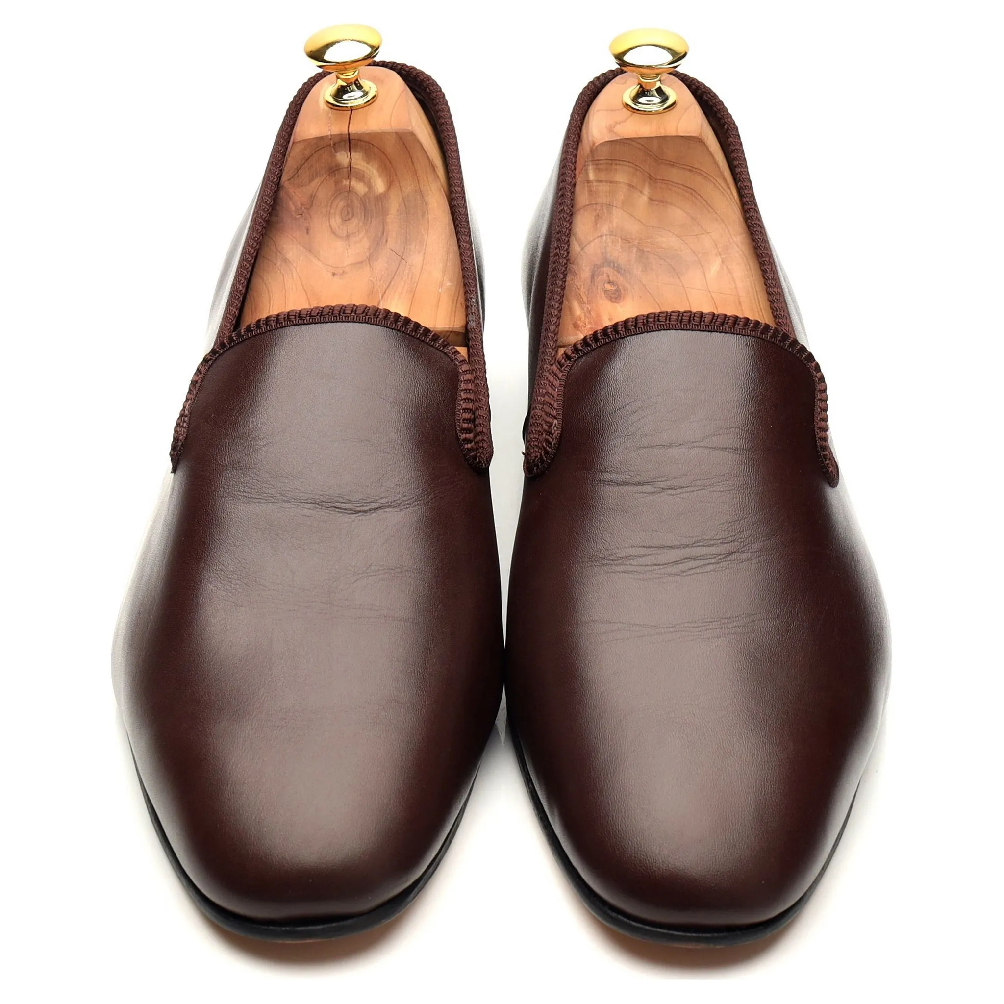 'Albert' Dark Brown Leather Slippers UK 11.5