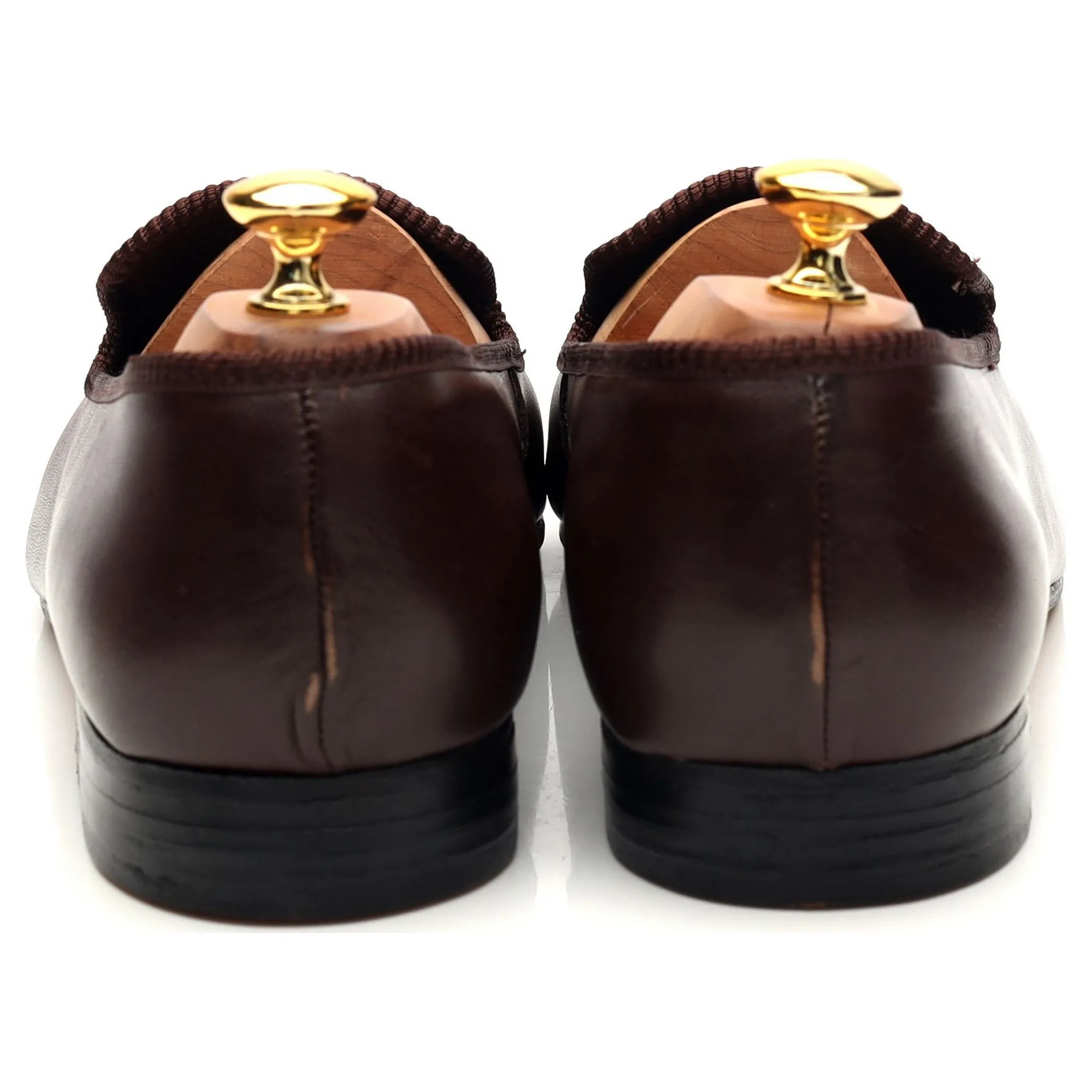 'Albert' Dark Brown Leather Slippers UK 11.5