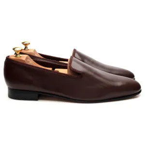 'Albert' Dark Brown Leather Slippers UK 11.5