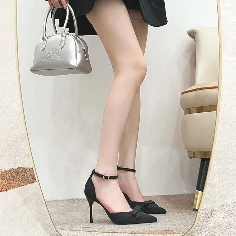 Amelia Bow Point Toe Stiletto Pumps | 2 Colors | Poundton