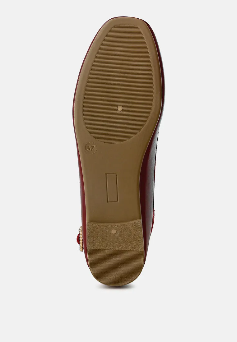 Ankle Strap Detail Ballet Flats By Ruw
