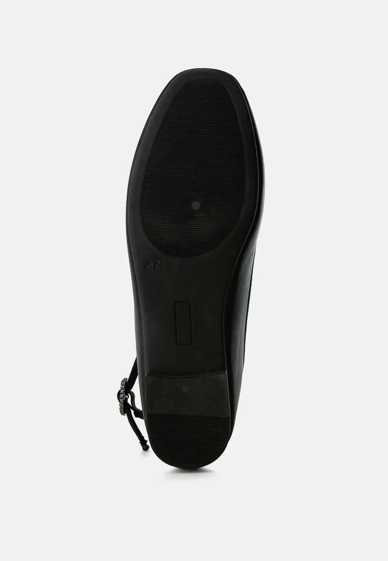 Ankle Strap Detail Ballet Flats By Ruw