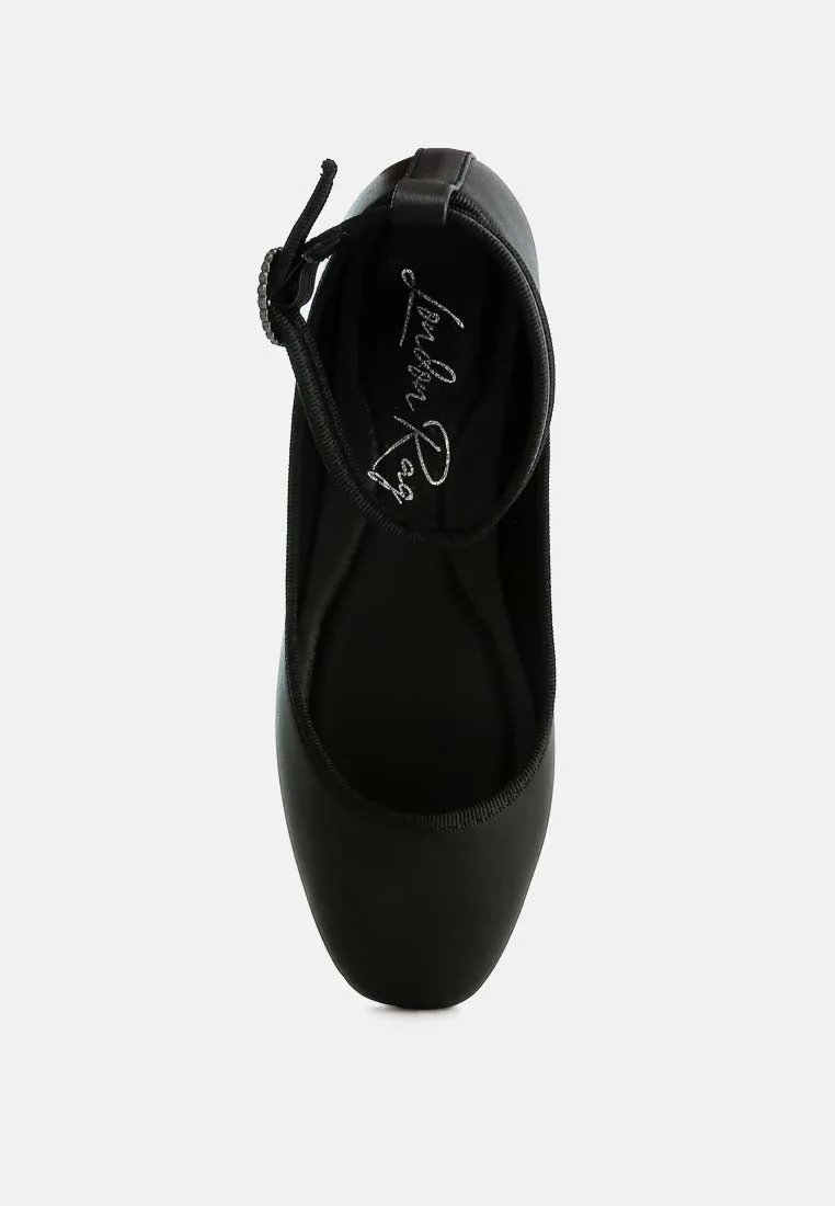 Ankle Strap Detail Ballet Flats By Ruw