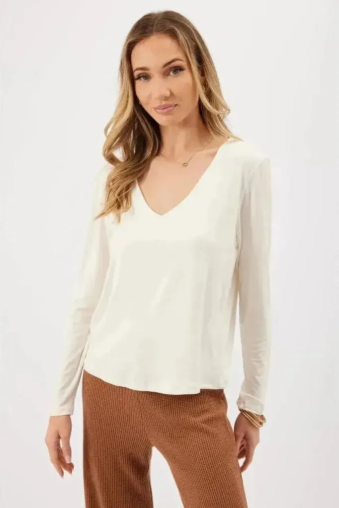 Ashley Long Sleeve Top - Cream