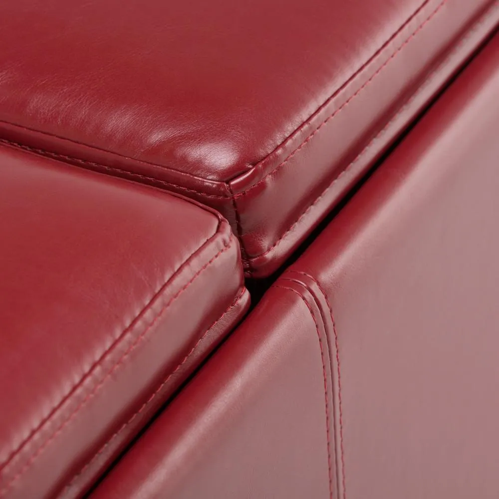 Avalon 3 Trays Ottoman in Vegan Leather