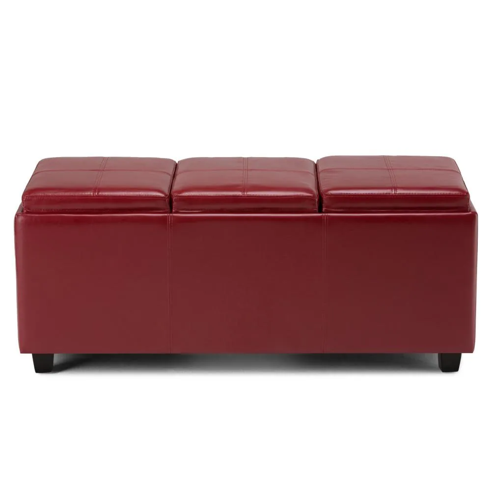 Avalon 3 Trays Ottoman in Vegan Leather