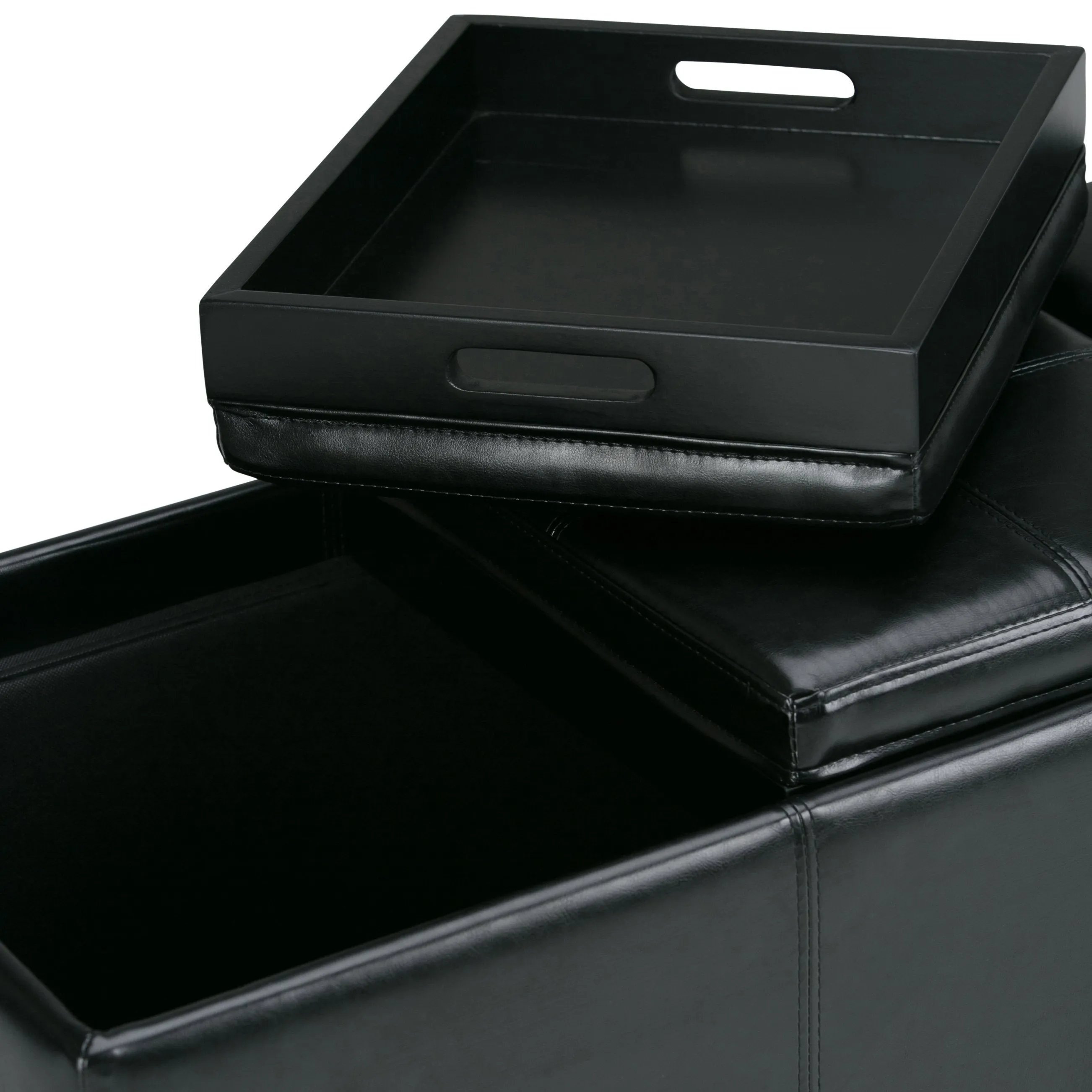 Avalon 3 Trays Ottoman in Vegan Leather