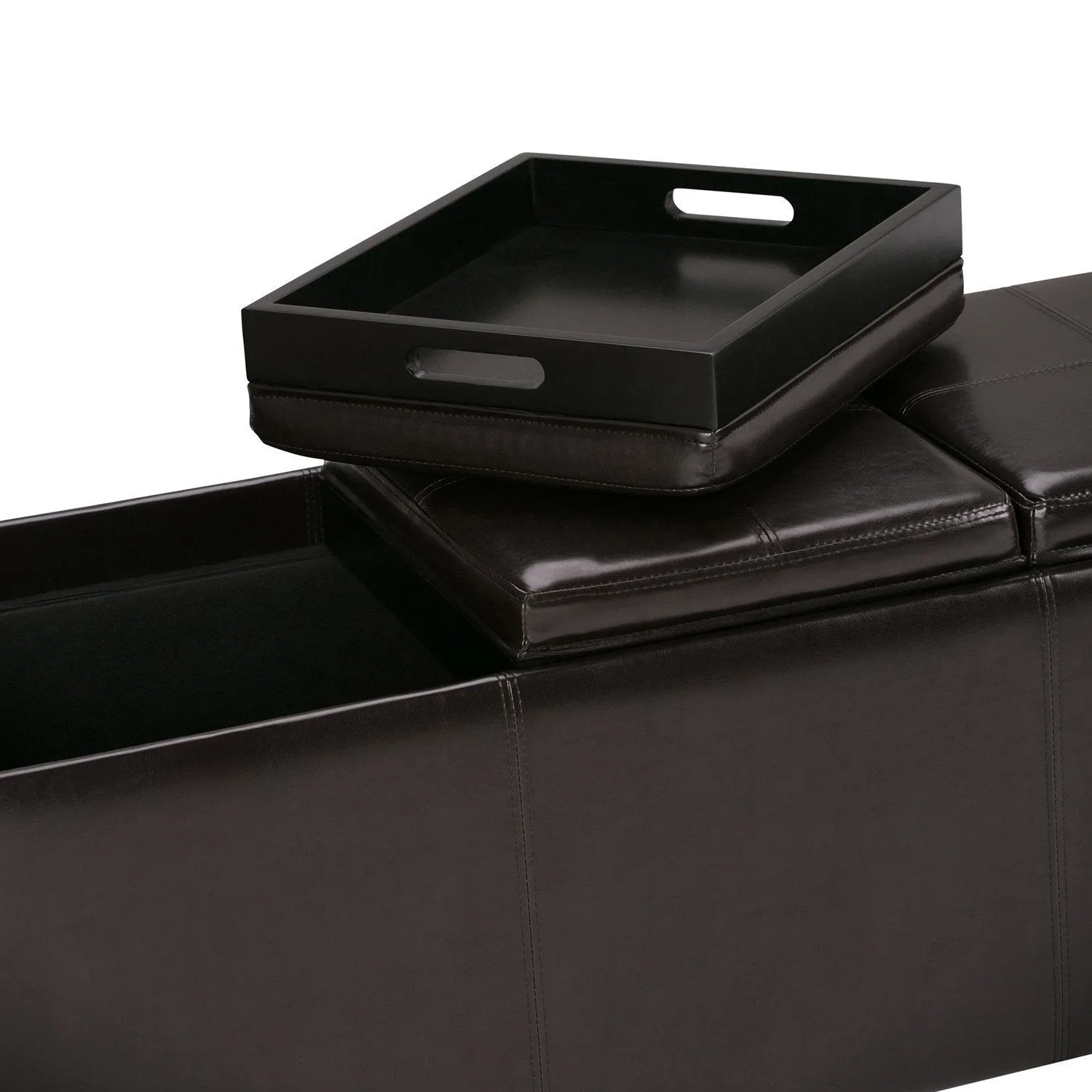 Avalon 3 Trays Ottoman in Vegan Leather