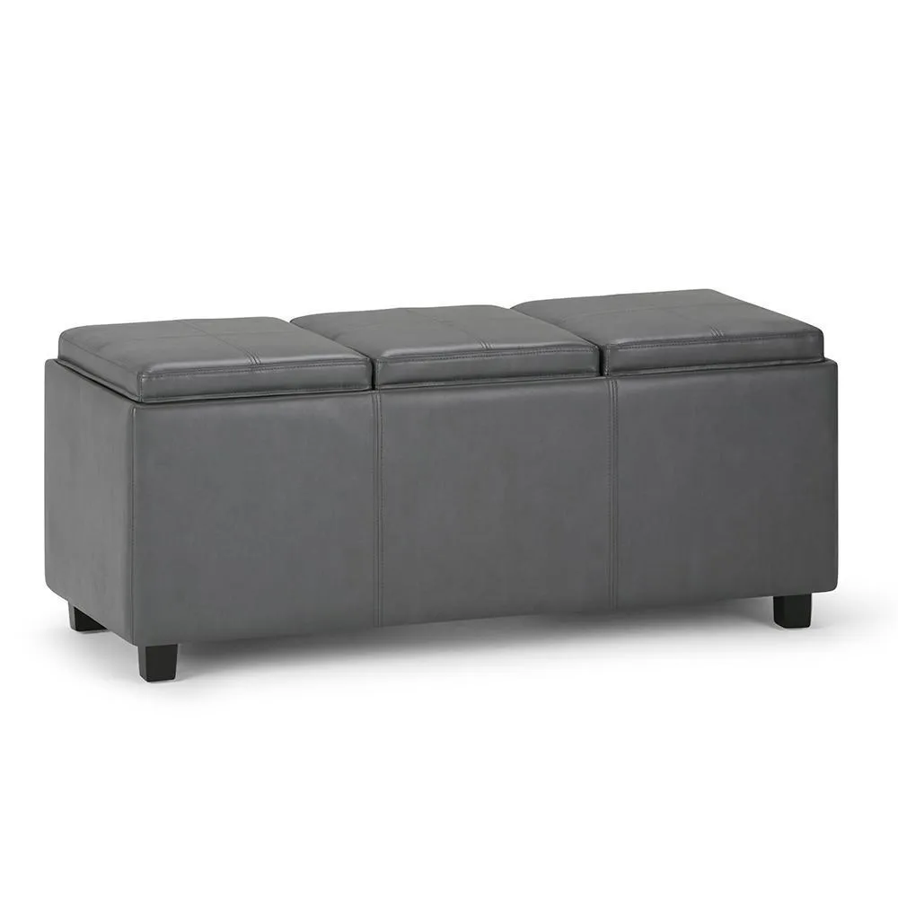 Avalon 3 Trays Ottoman in Vegan Leather