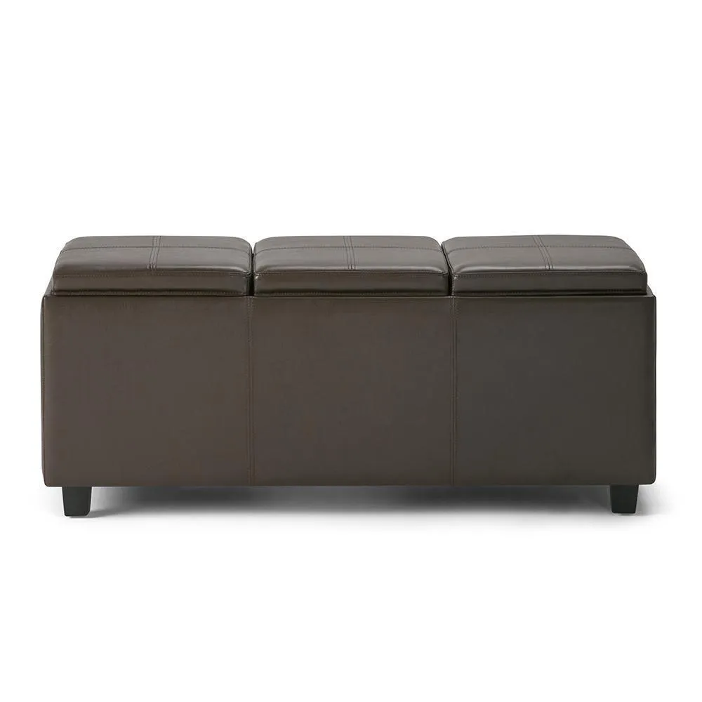Avalon 3 Trays Ottoman in Vegan Leather