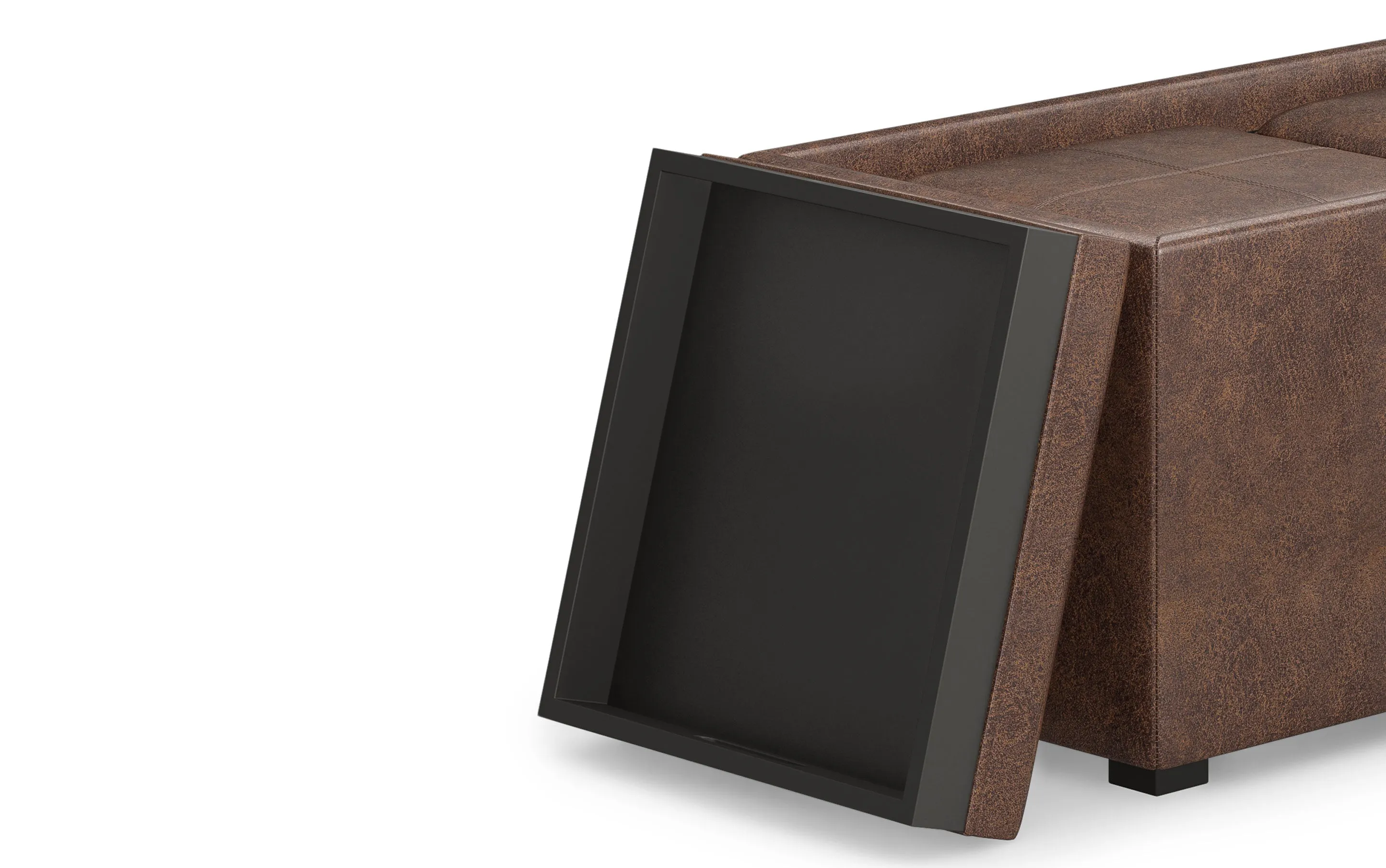 Avalon 5 Pc Storage Ottoman in Distressed Vegan Leather