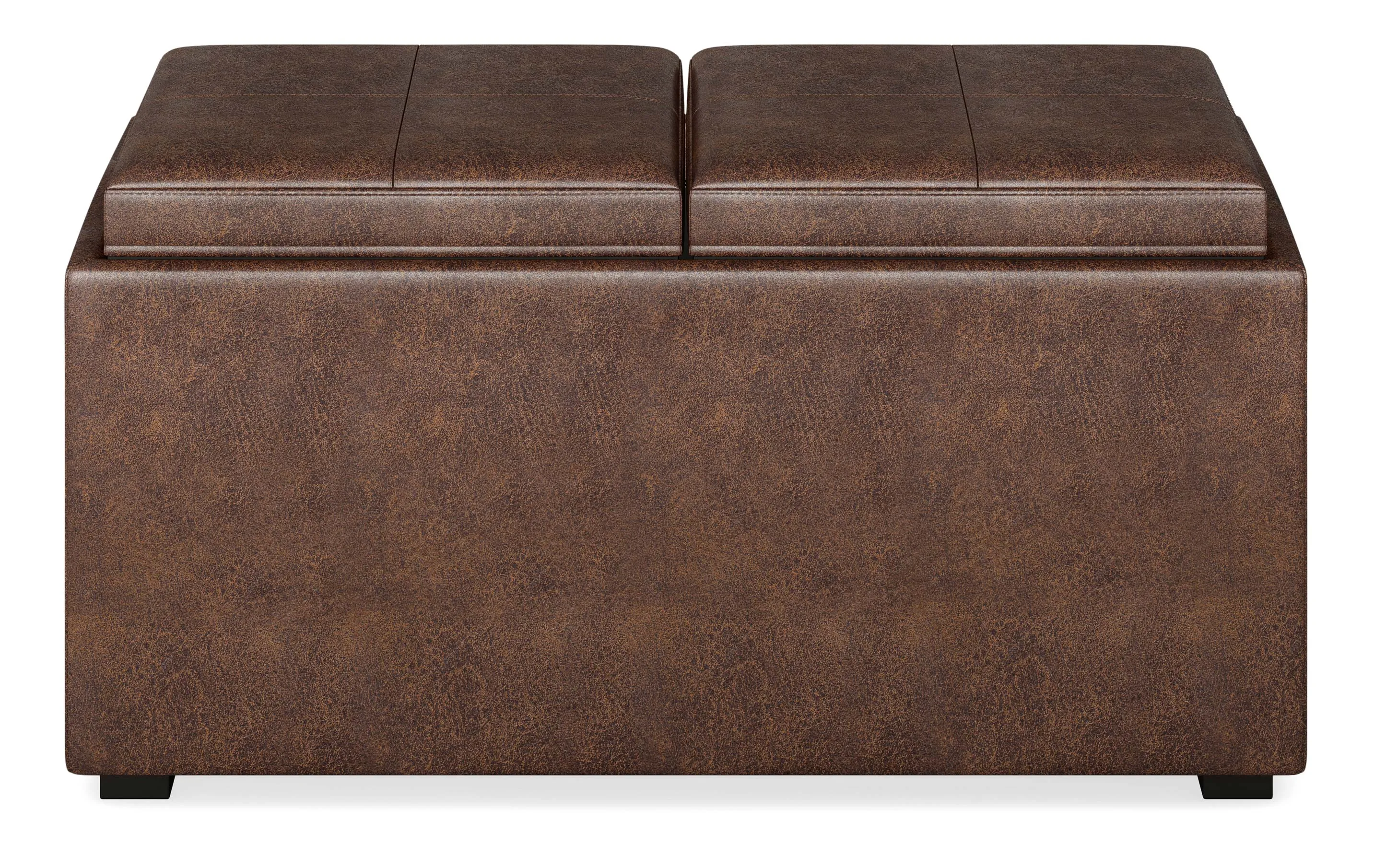 Avalon 5 Pc Storage Ottoman in Distressed Vegan Leather