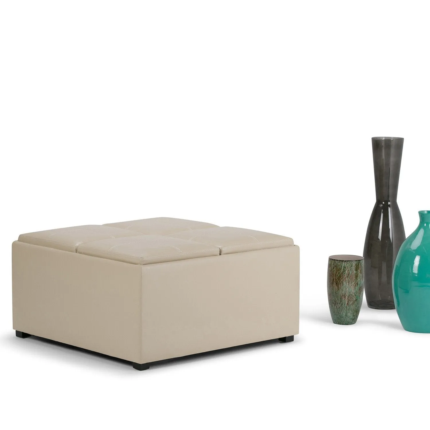 Avalon Table Ottoman in Vegan Leather