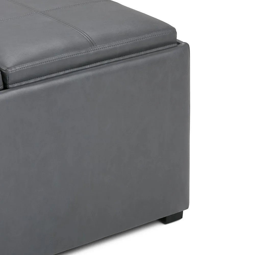 Avalon Table Ottoman in Vegan Leather