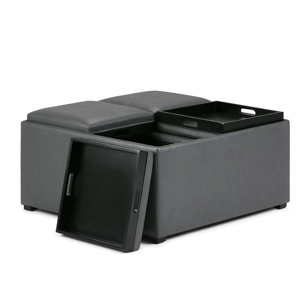 Avalon Table Ottoman in Vegan Leather