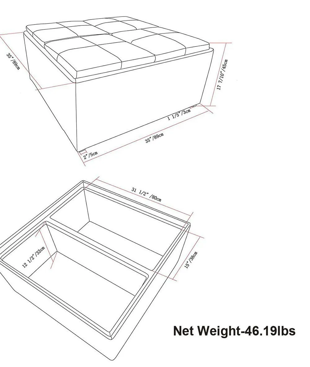 Avalon Table Ottoman in Vegan Leather