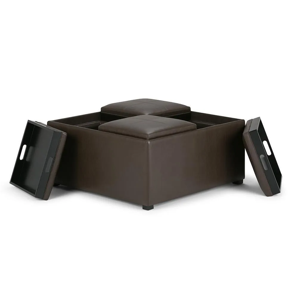 Avalon Table Ottoman in Vegan Leather