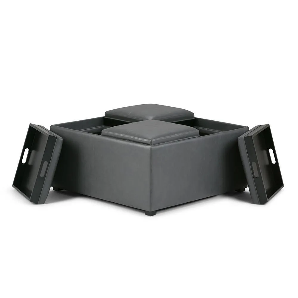 Avalon Table Ottoman in Vegan Leather