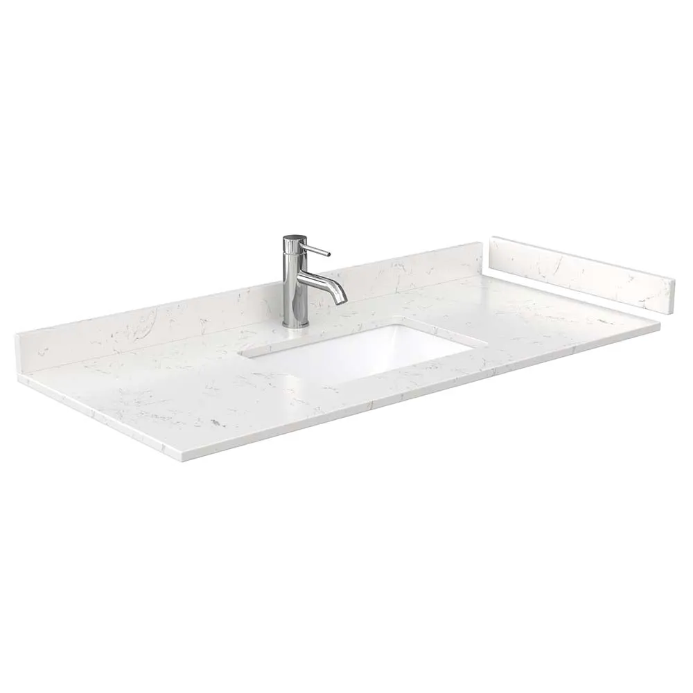 Avery 48 Inch Single Bathroom Vanity in White - Brushed Gold Trim