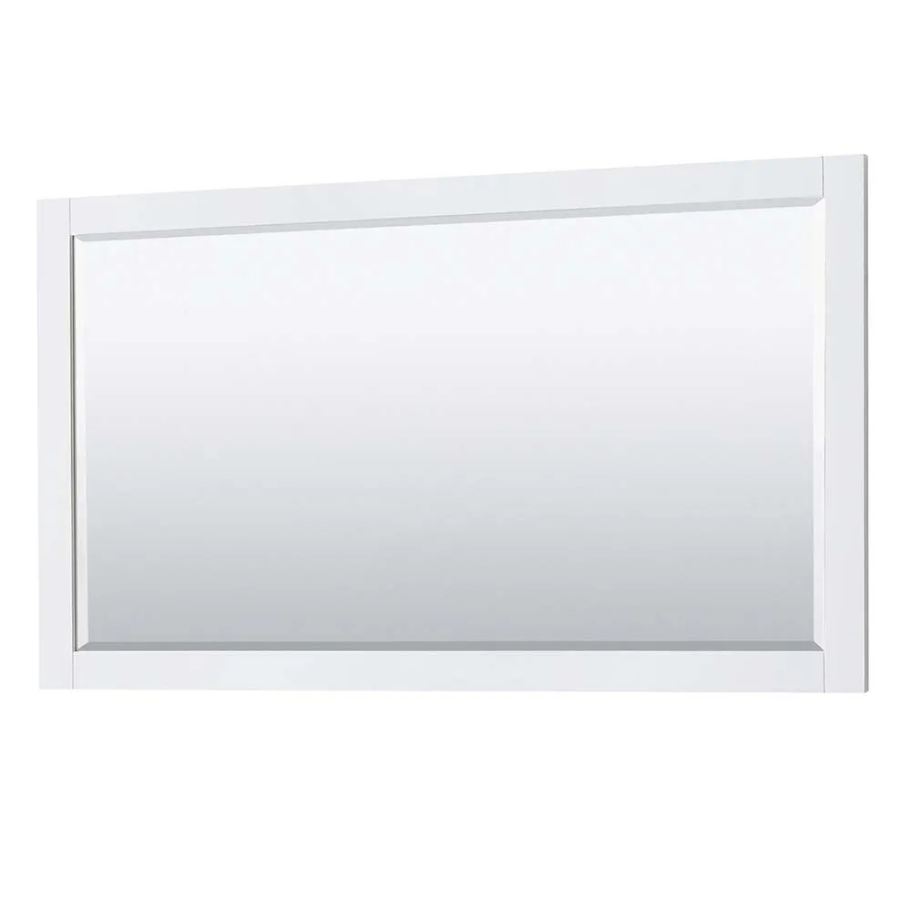 Avery 60 Inch Double Bathroom Vanity in White - Polished Chrome Trim